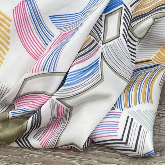 WAVERLY GREY Dress Womens Medium Multicolor Geometric V Neck Blouson - Medium - Picture 4 of 16